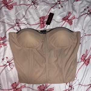 Tan Bustier Crop Top